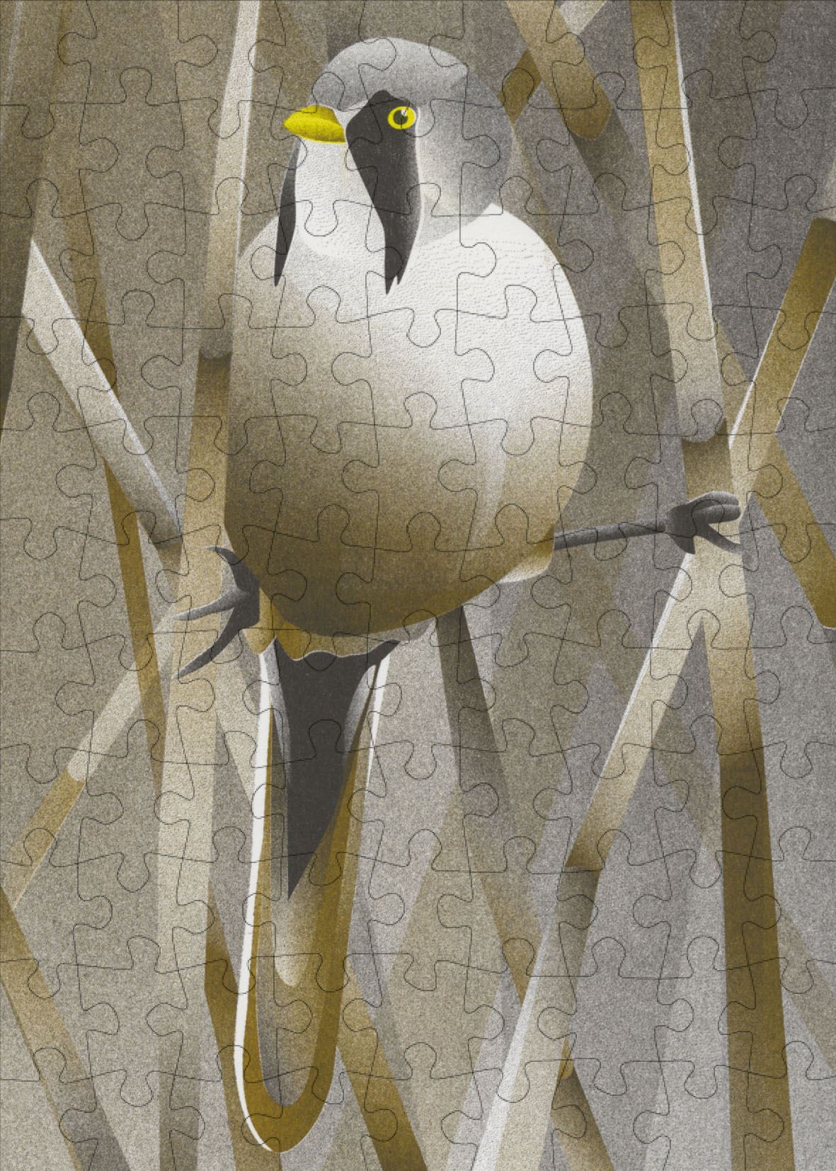 Bearded Tit 99 Piece Mini Jigsaw Puzzle