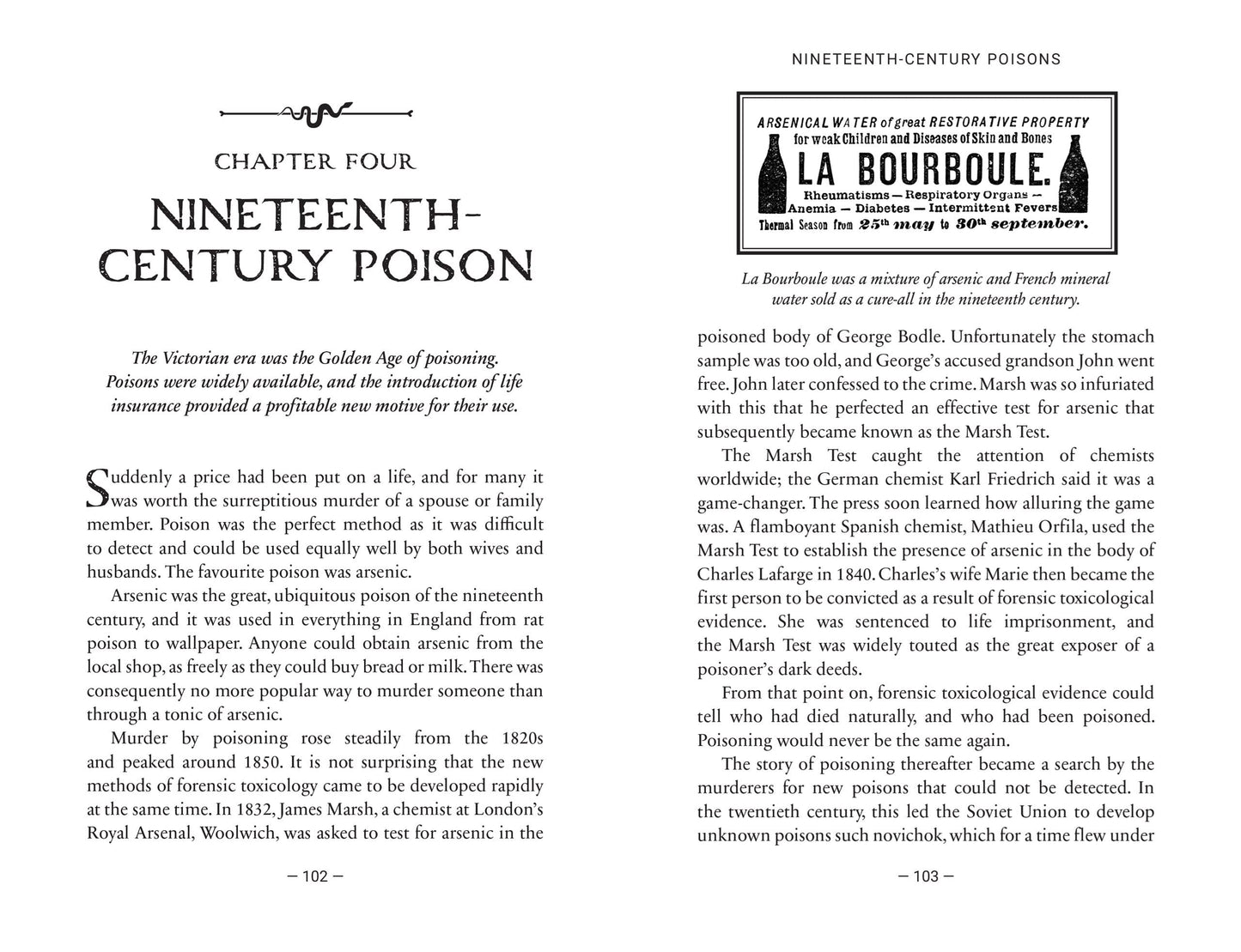 Page insert of black and white text with an old illustration containing French text