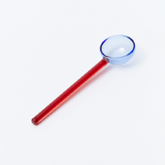 Duo Tone Glass Spoon - Blue / Red