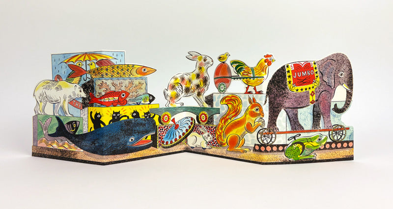 Tin Toys Cats to Dogs Fold-out Greetings Card