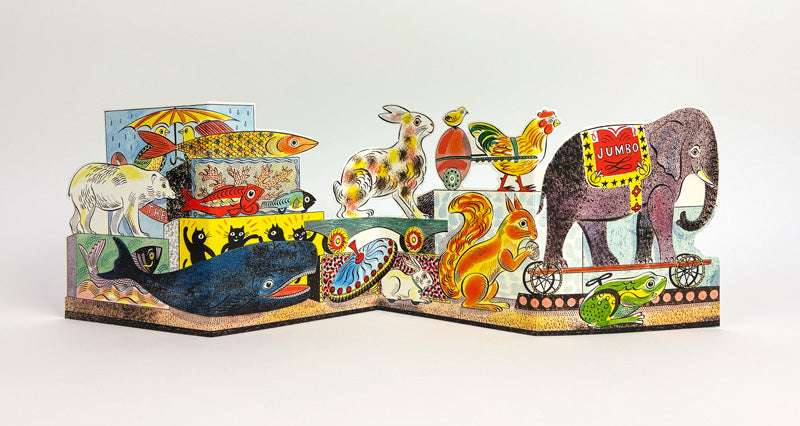Tin Toys Cats to Dogs Fold-out Greetings Card