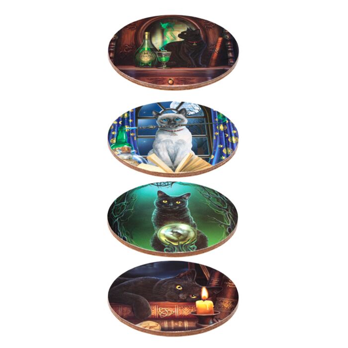 Lisa Parker Magic Cats Set of 4 Cork Coasters