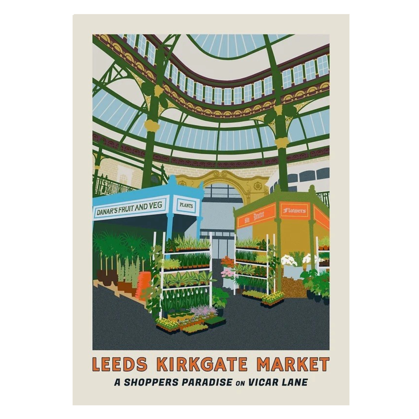Leeds Kirkgate Market by Ellie Way A3 Print