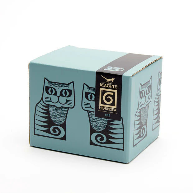 Teal box with cat illustrations and 'Magpie Hornsea' branding on a white background.