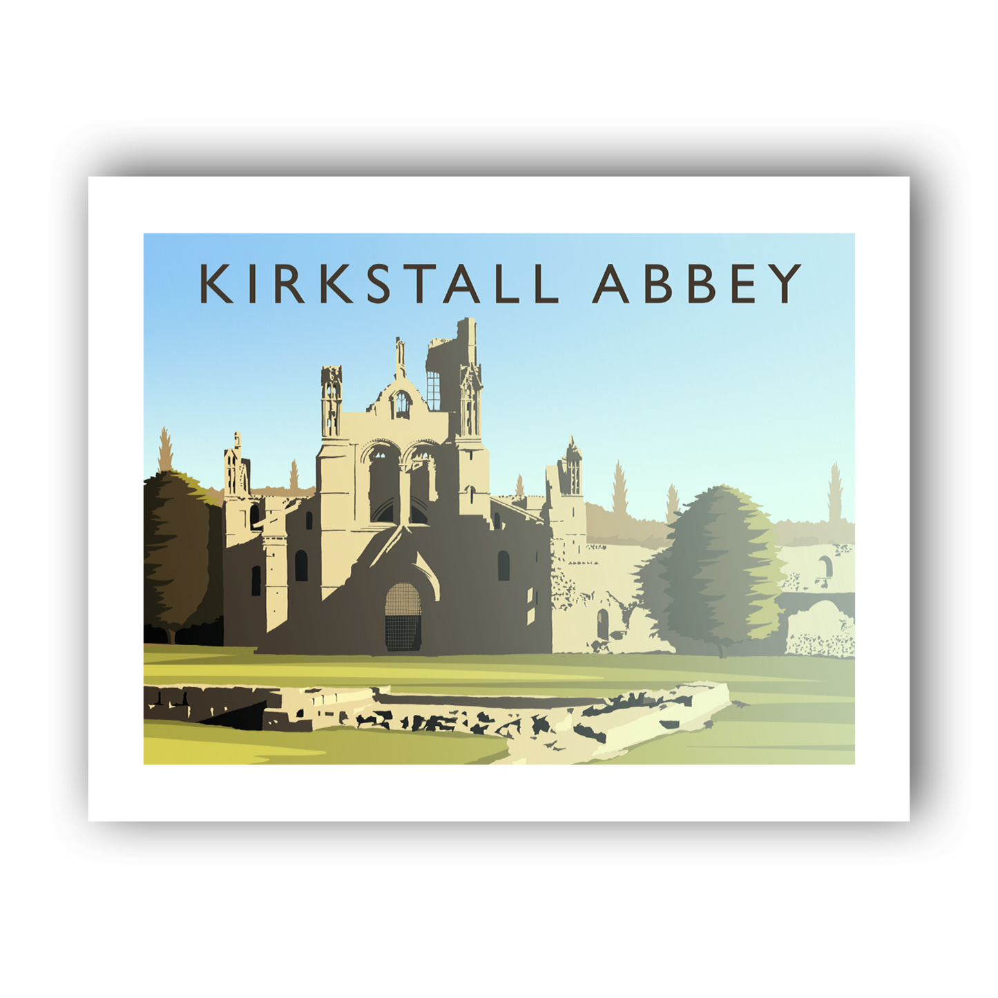 Kirkstall Abbey by Richard O'Neill Art Mini Print