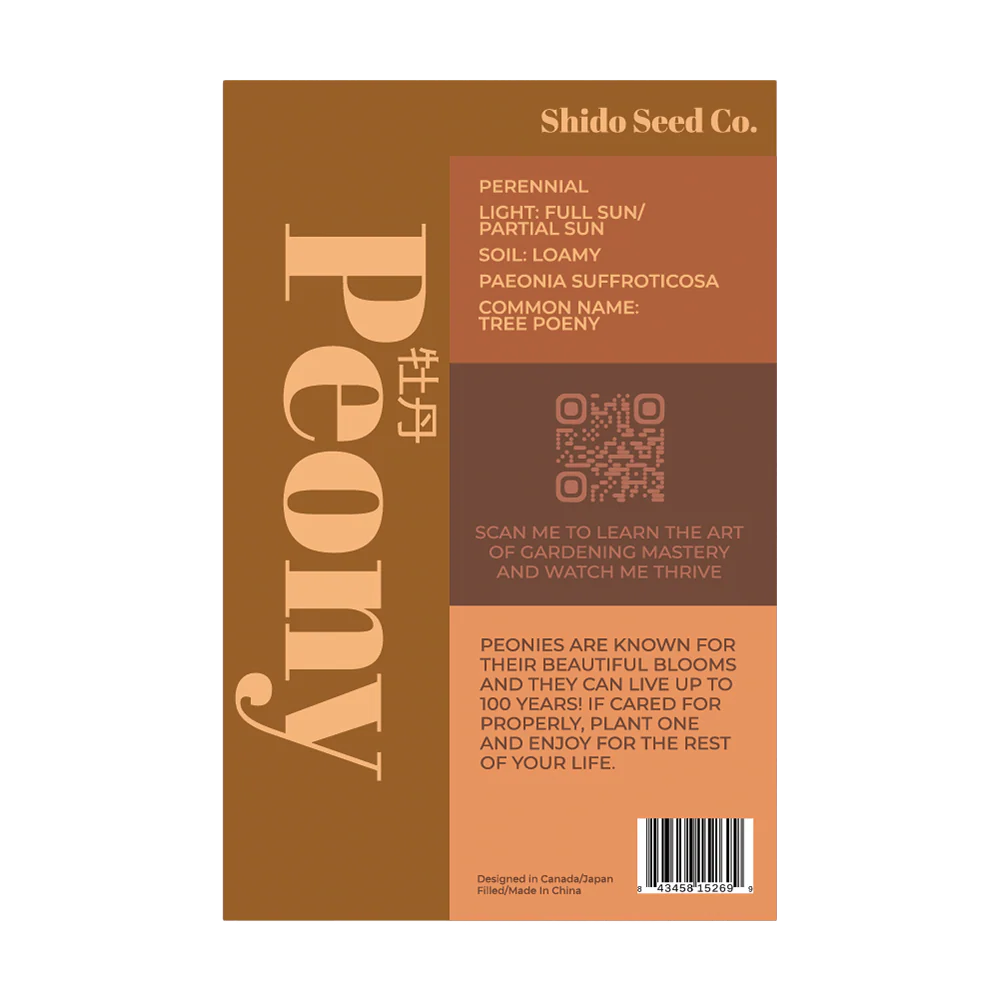 Peony Flower Seeds Packet
