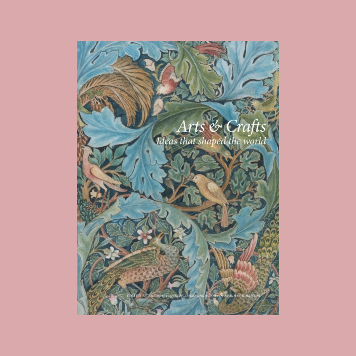 Book cover with decorative design and 'Arts & Crafts' text on a pink background