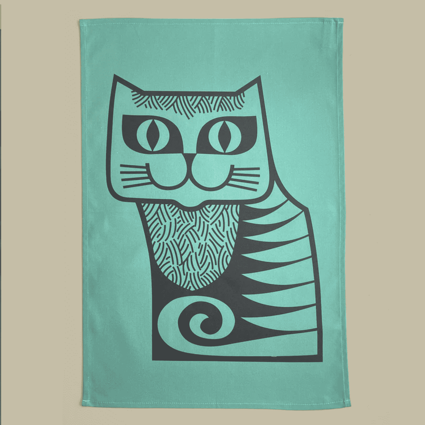 Magpie x Hornsea Cat Tea Towel - Teal