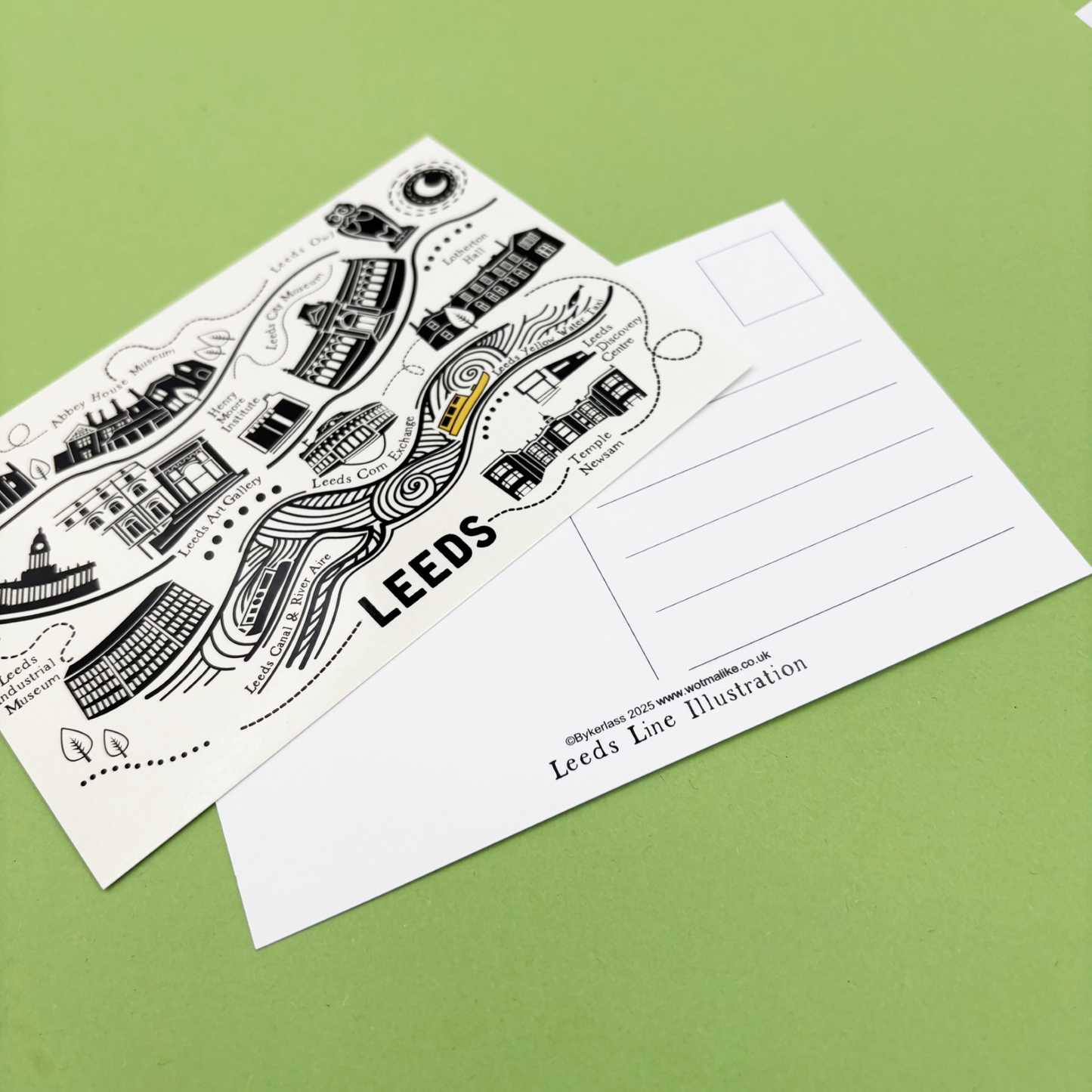 Leeds City Map Postcard