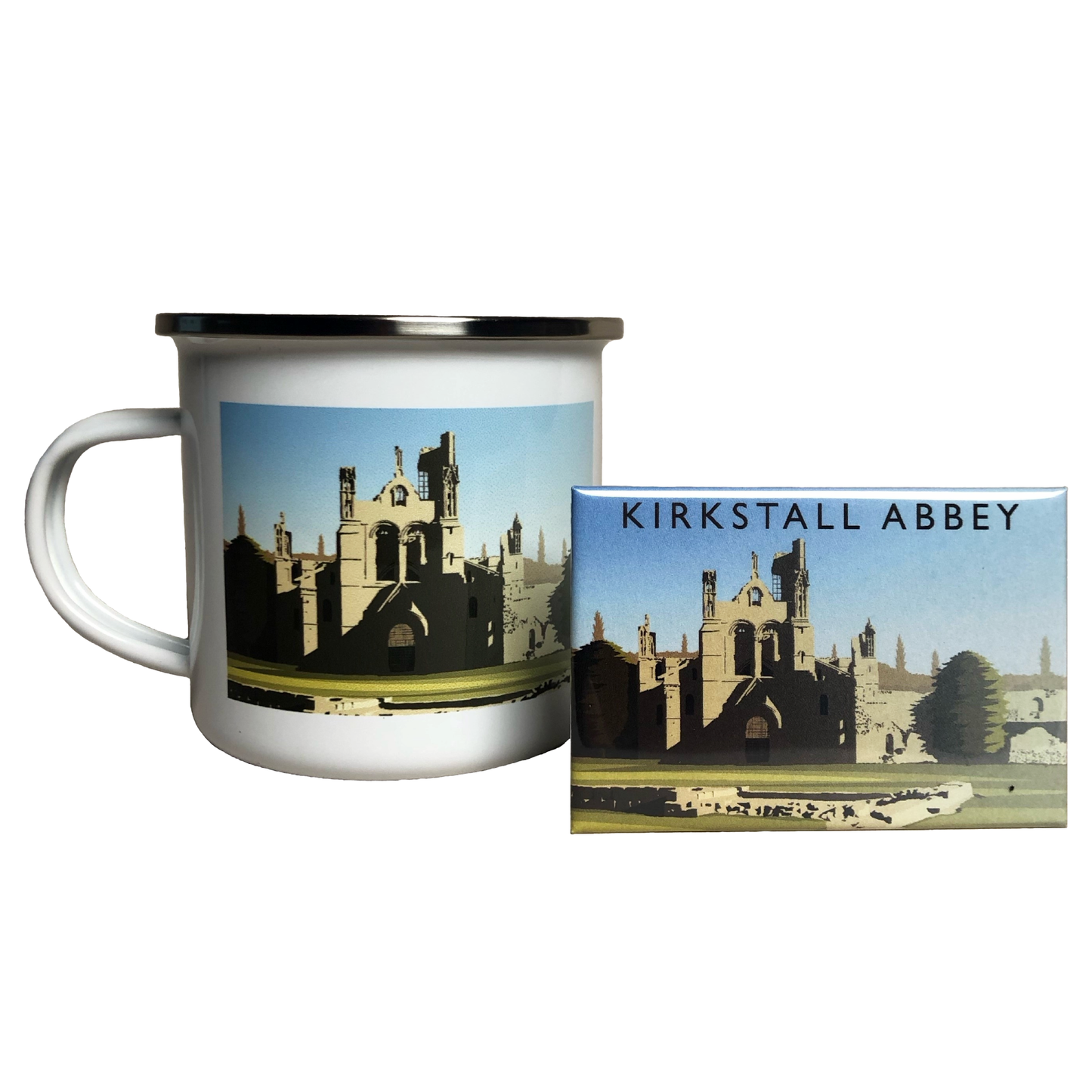 Kirkstall Abbey by Richard O'Neill Enamel Mug