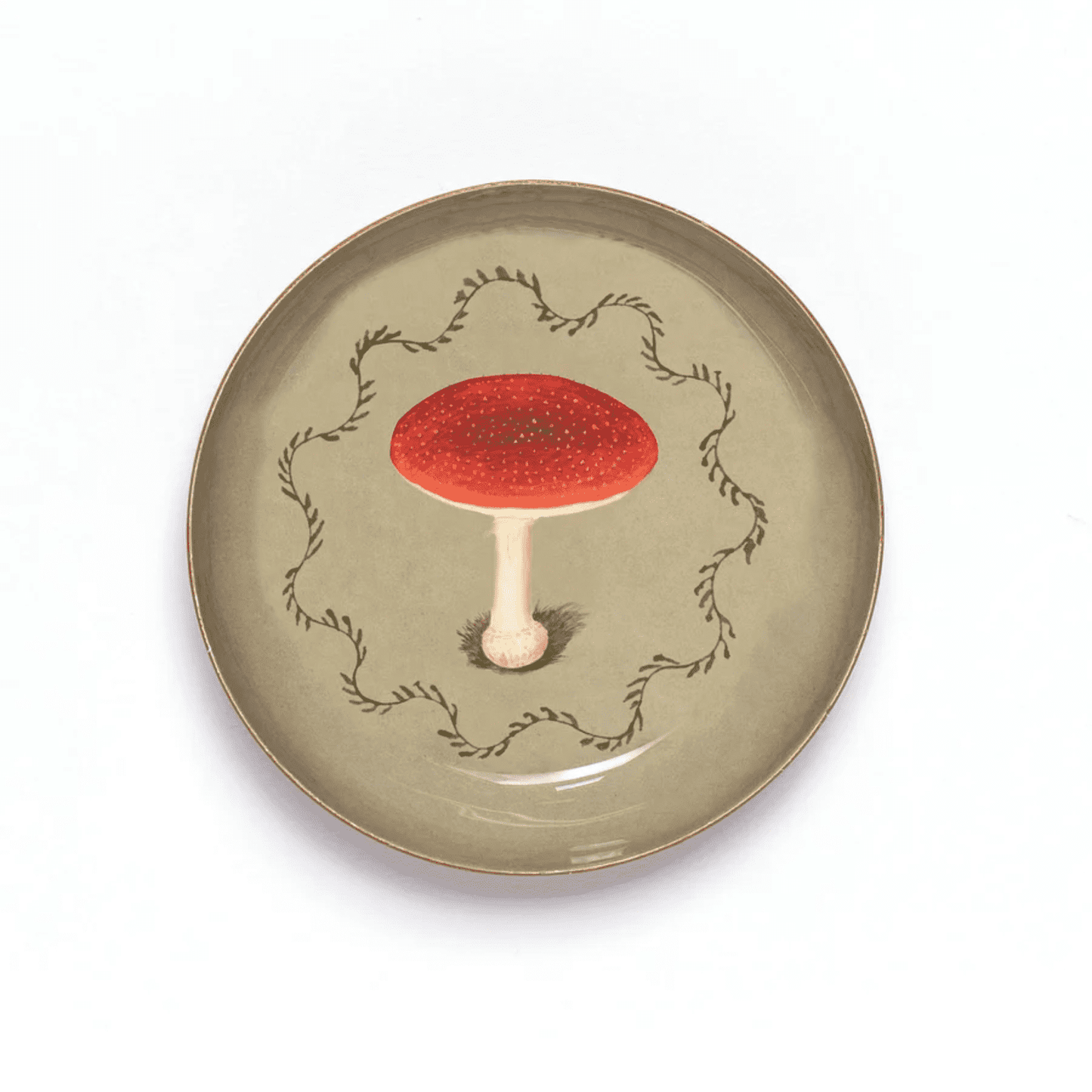 Mushroom Round Enamel Tray