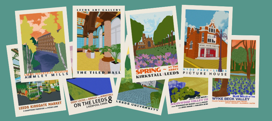 Meanwood Valley Trail by Ellie Way A3 Print