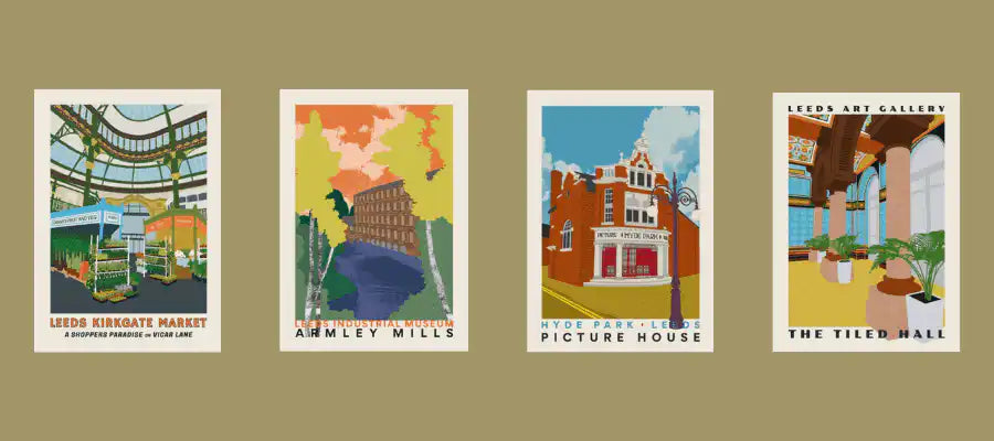 Tiled Hall Cafe at Leeds Art Gallery by Ellie Way A3 Print