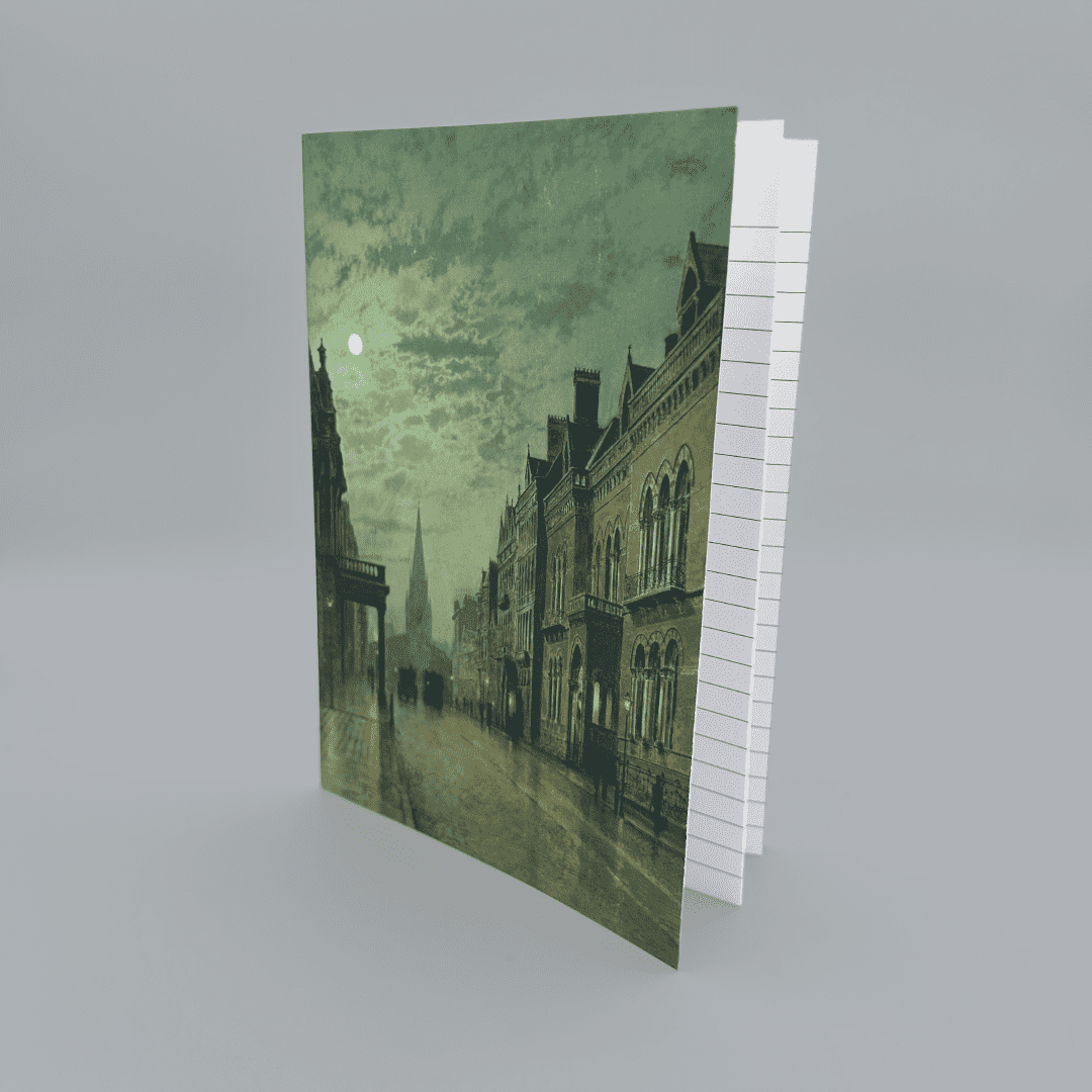 Park Row by John Atkinson Grimshaw A5 notebook