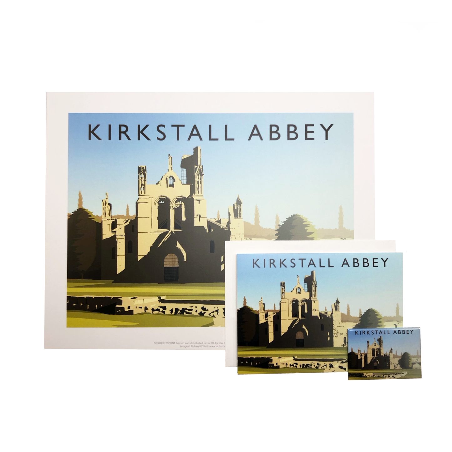 Kirkstall Abbey by Richard O'Neil Greetings Card