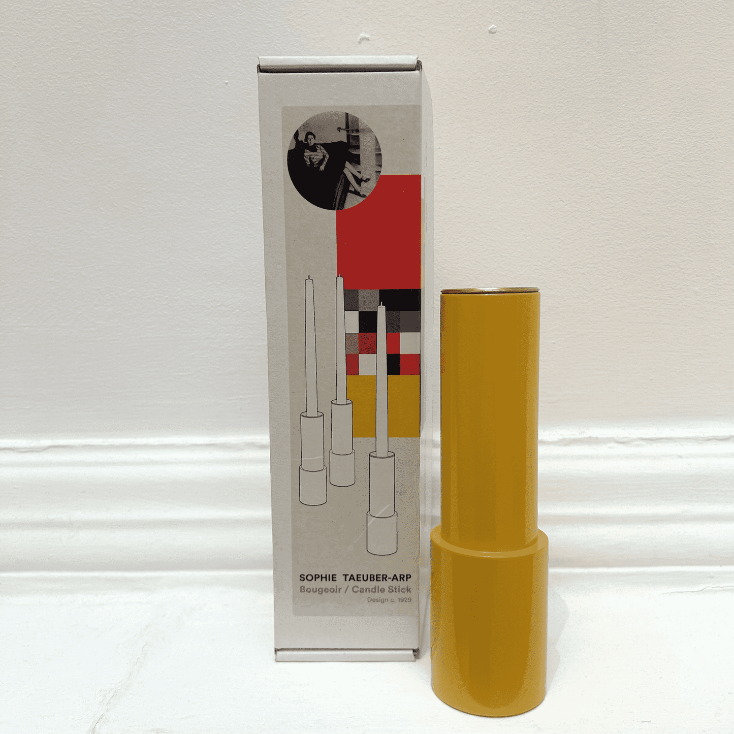 Yellow Wooden Candle Holder by Sophie Taeuber-Arp