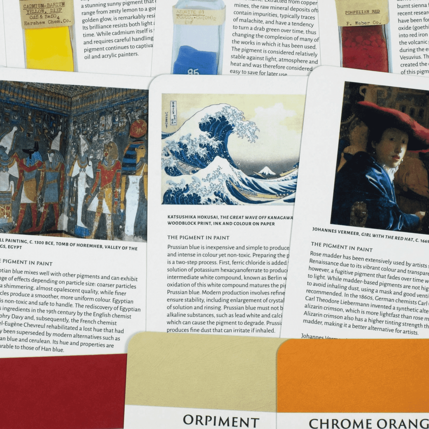 Collection of art cards with images and text.