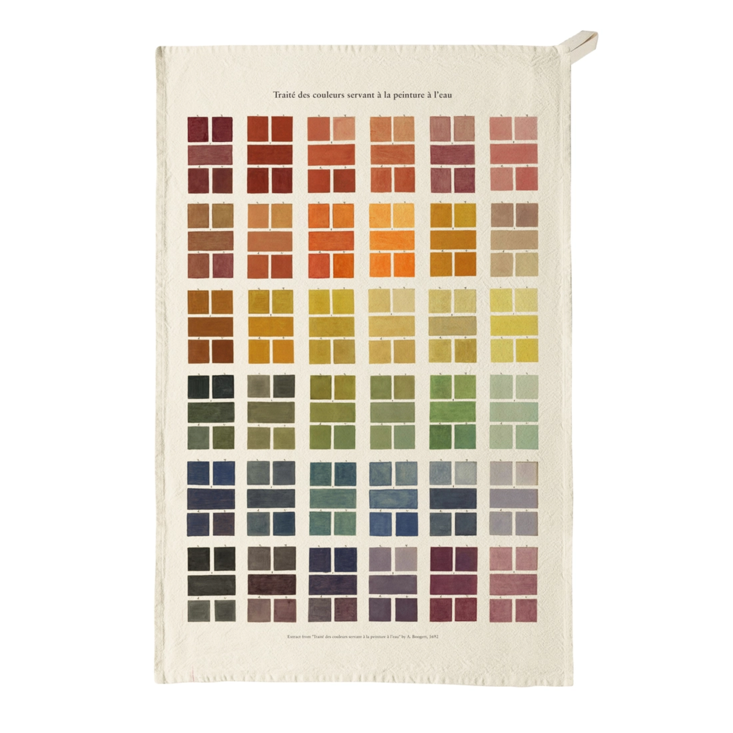 Color swatch chart on a white background