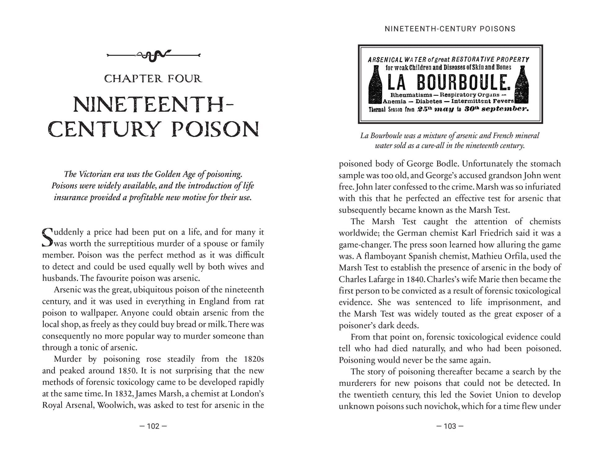 Page insert of black and white text with an old illustration containing French text