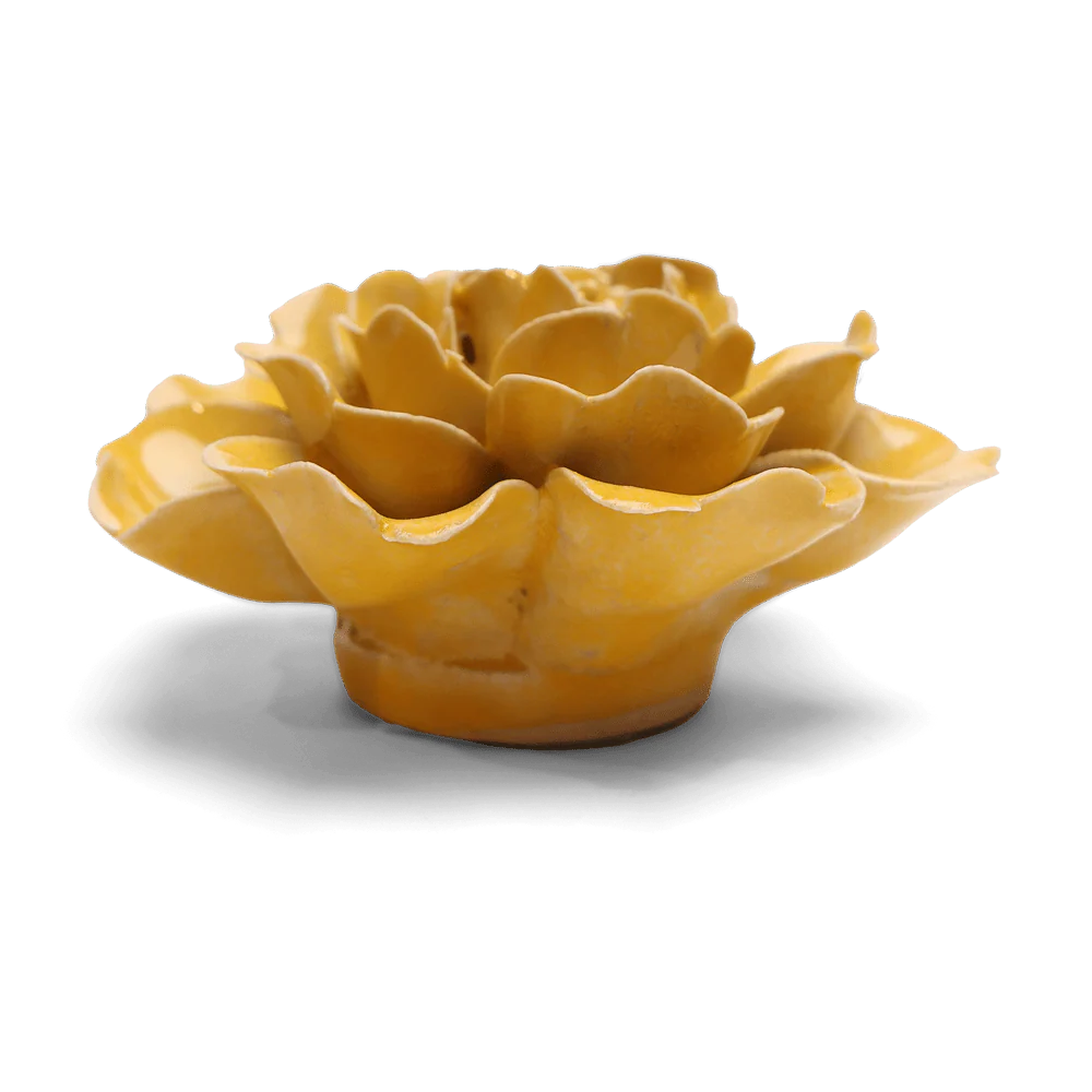 English Garden Ceramic Flower Yellow Rose