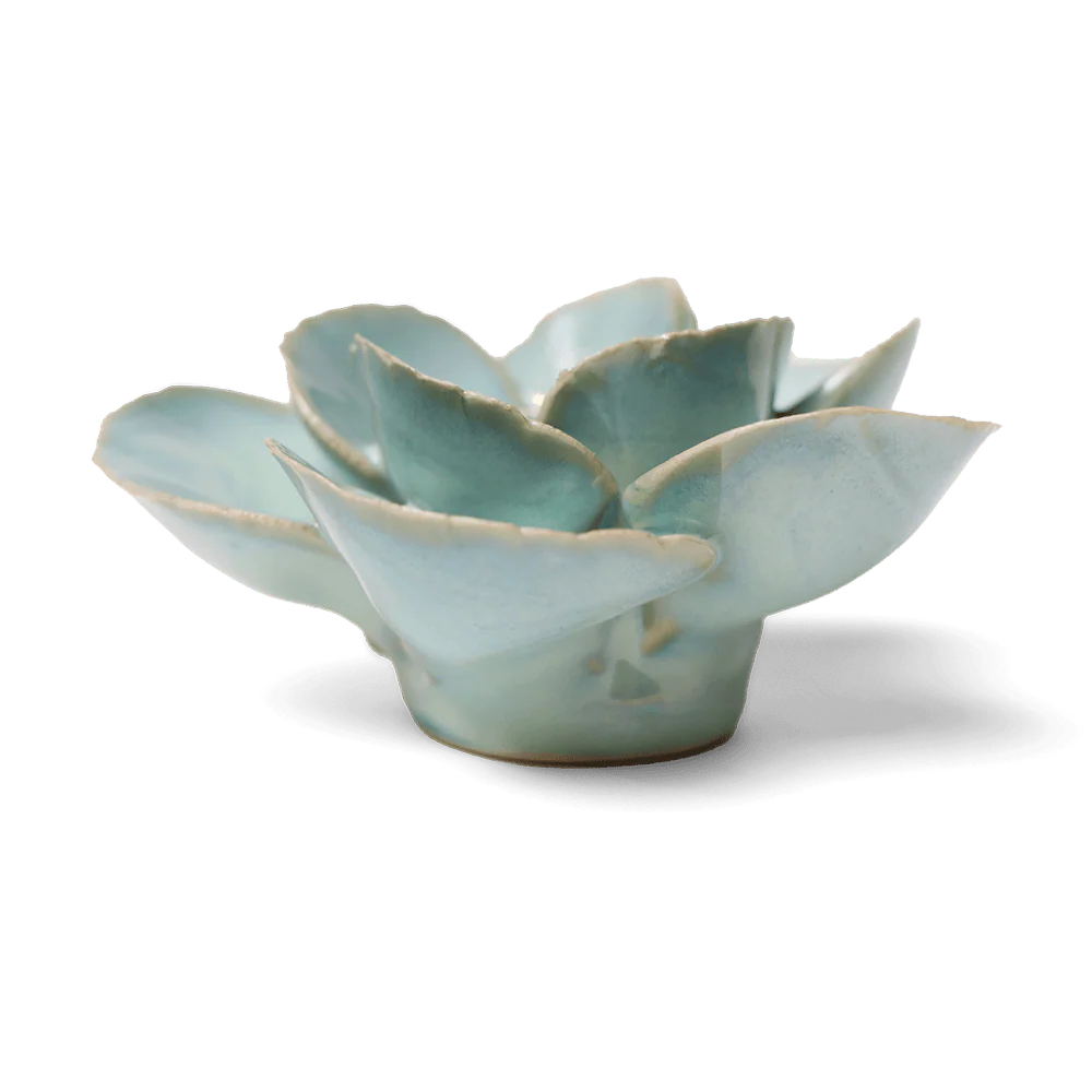 English Garden Ceramic Flower Teal Poppy