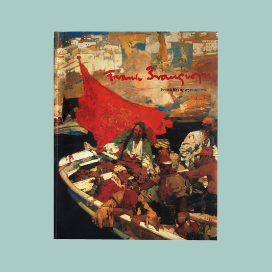 Book cover featuring an artwork by Frank Brangwyn on a blue background.