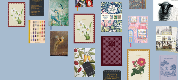 A collection of front covers of sketchbooks and notepades