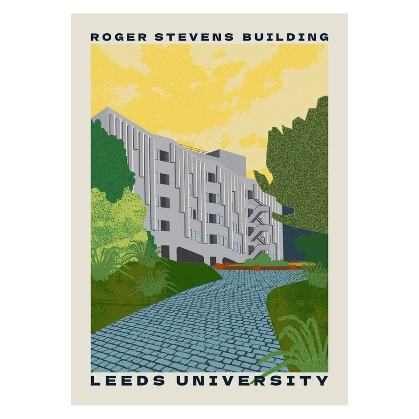 Roger Stevens Building Leeds by Ellie Way A3 Print