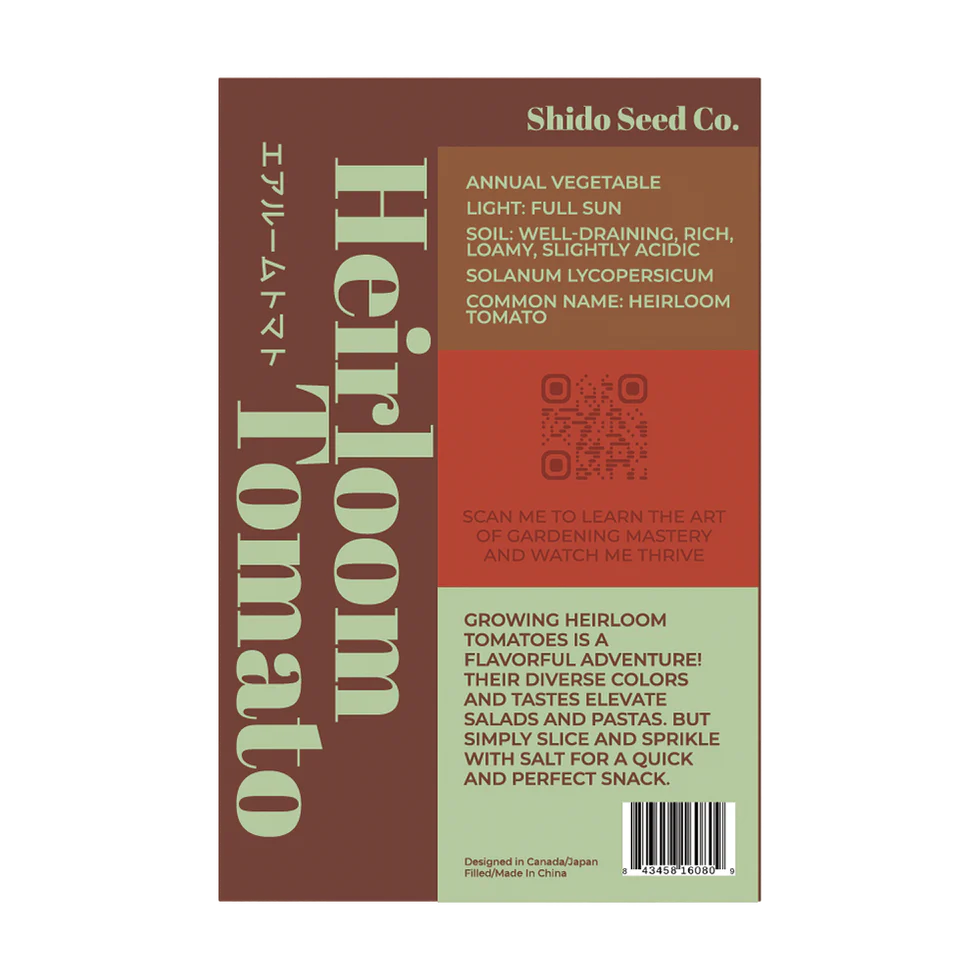 Heirloom Tomato Vegetable Seeds Packet