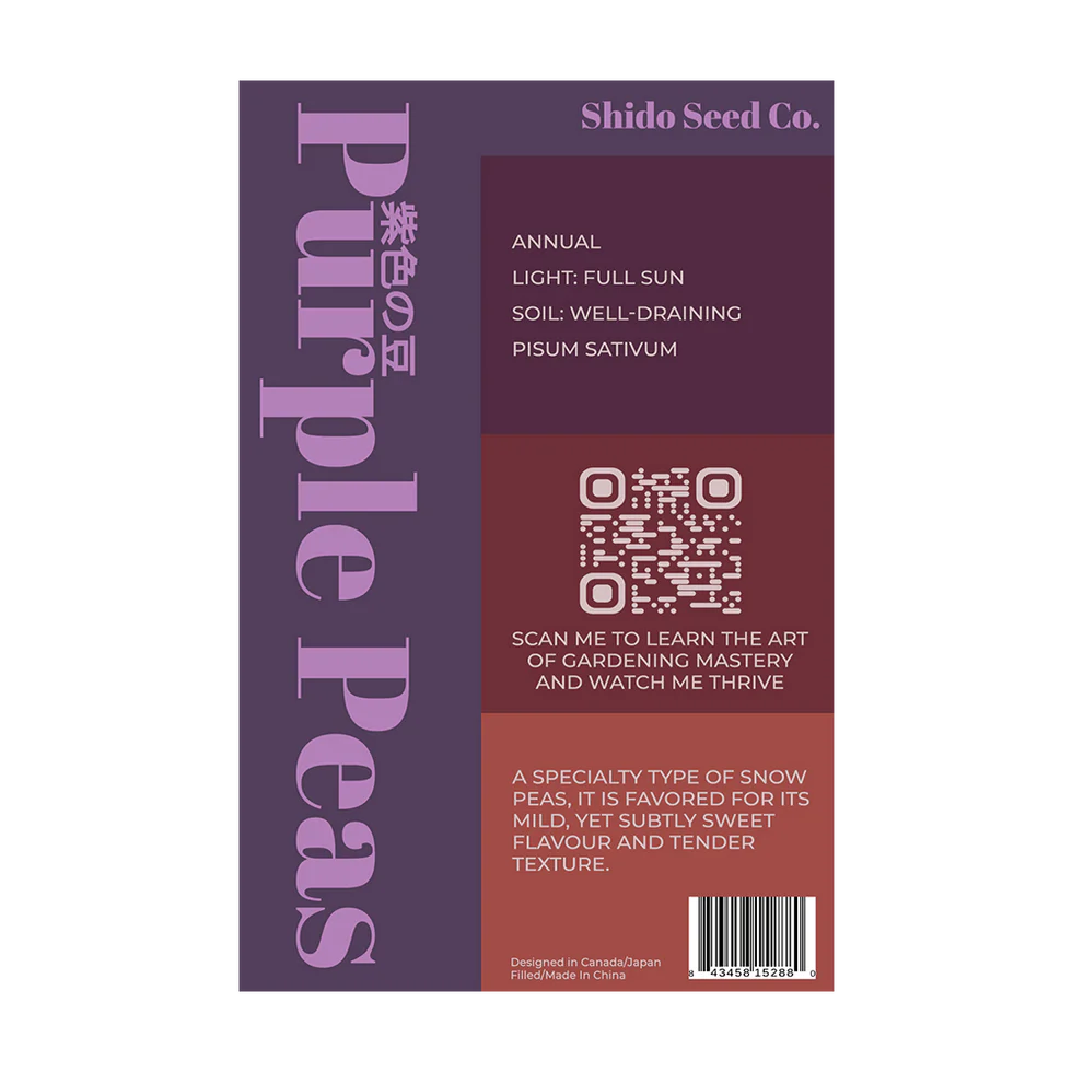 Purple Peas Vegetable Seeds Packet
