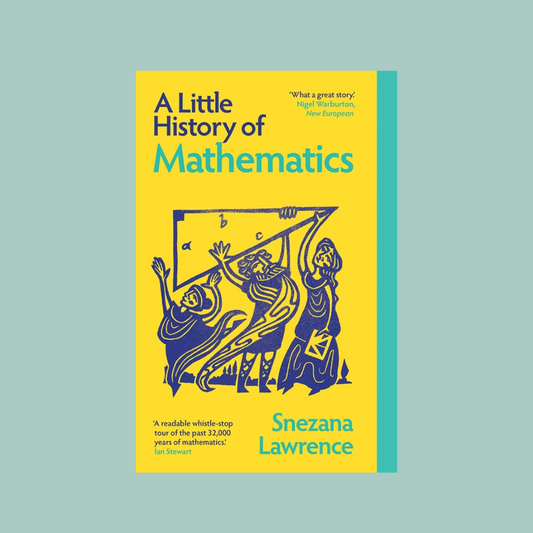 Book cover of 'A Little History of Mathematics' by Snezana Lawrence on a light blue background