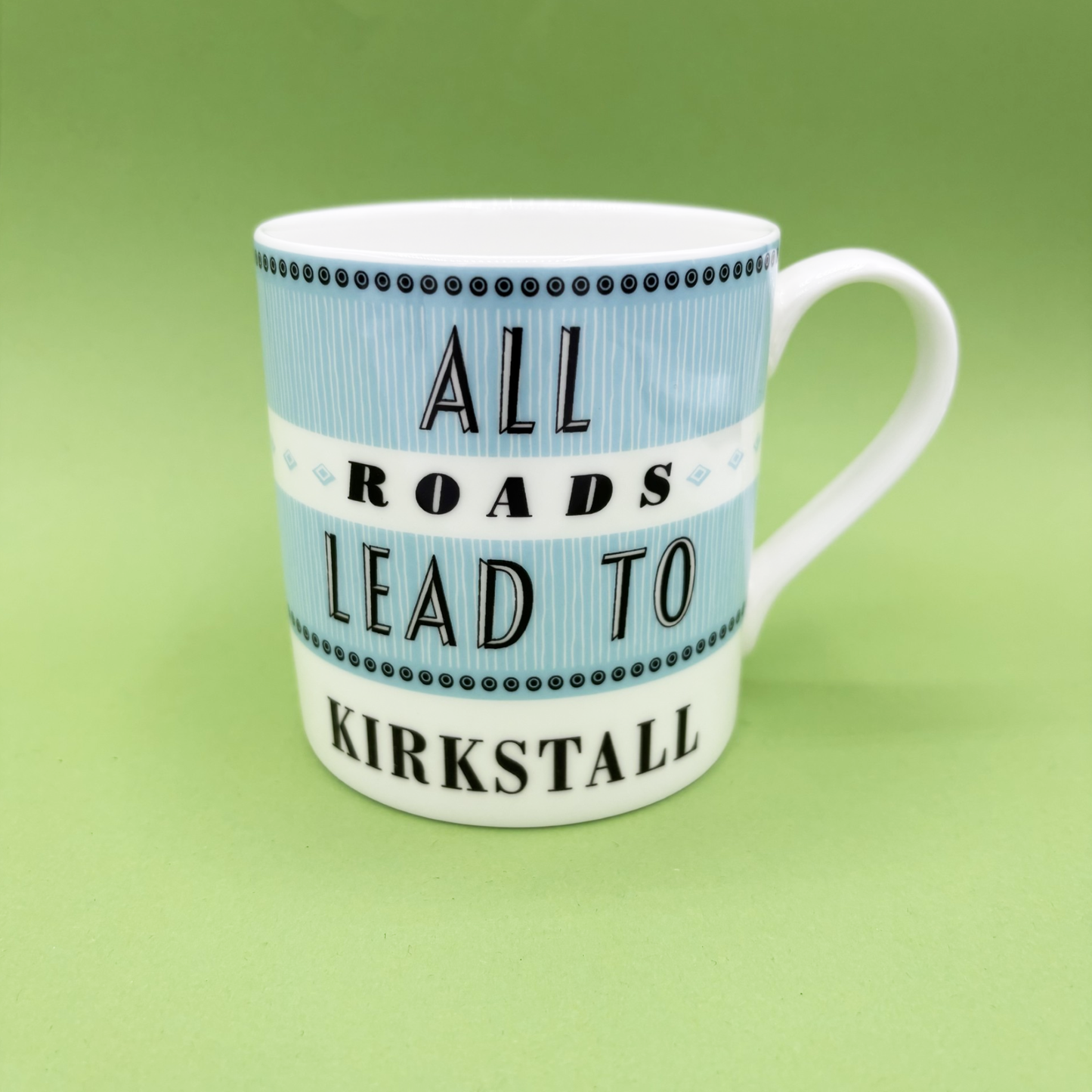 All Roads Lead to Kirkstall - Blue Bone China Mug