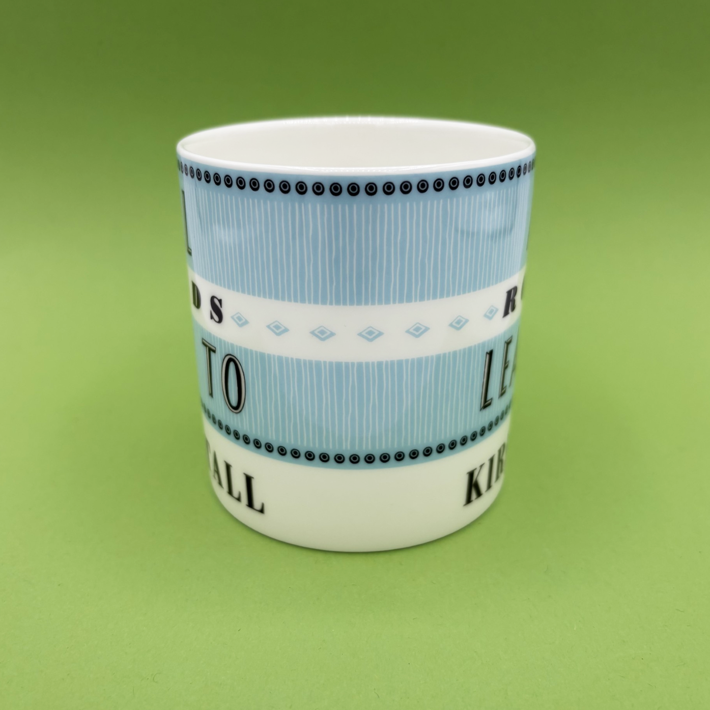 All Roads Lead to Kirkstall - Blue Bone China Mug