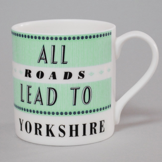 All Roads Lead to Yorkshire - Green Bone China Mug