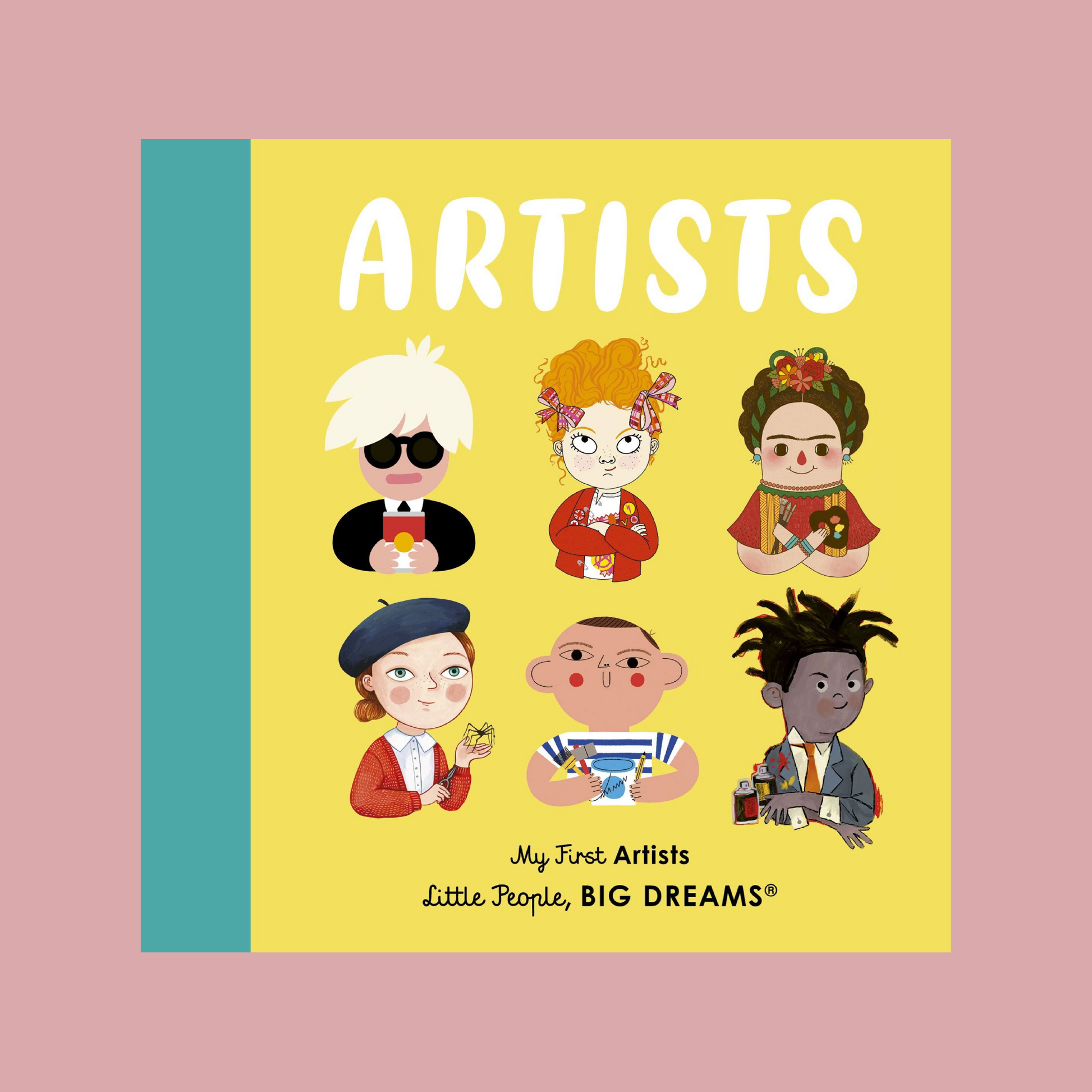 Book cover of 'Artists' from 'Little People, BIG DREAMS' series with illustrations of famous artists.