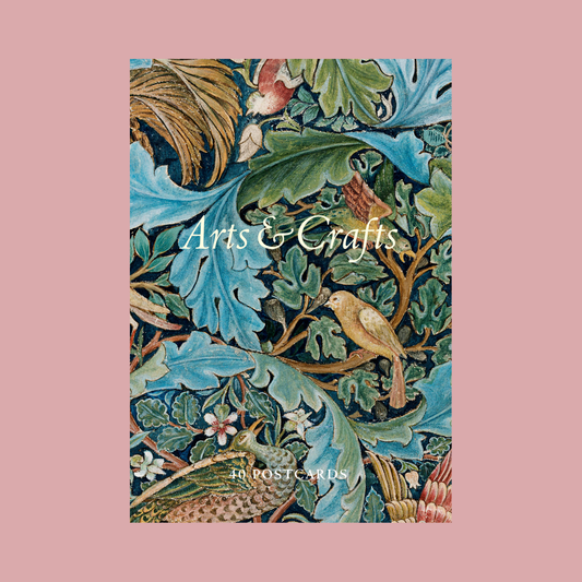 Cover of a book titled 'Arts & Crafts' with decorative floral and leaf design on a pink background.