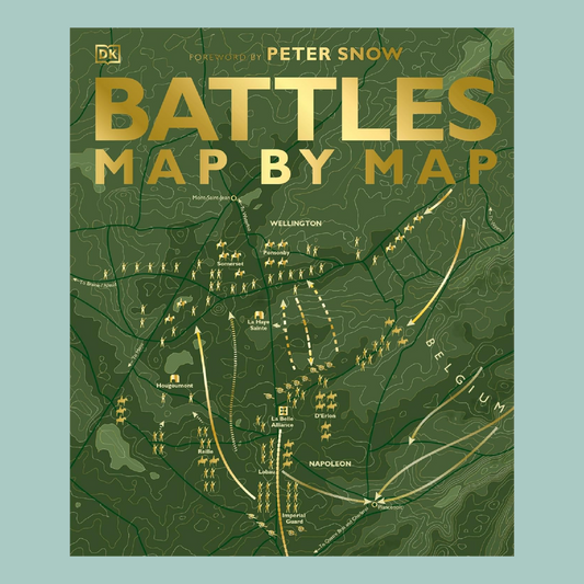 Book cover of 'History of the World Map by Map' with gold text and world map illustration on a black background.