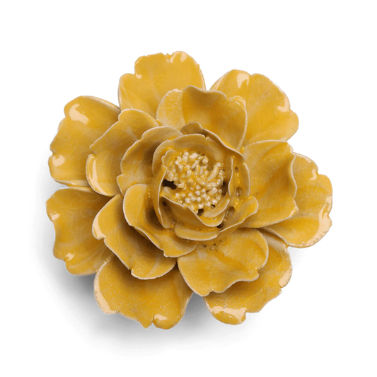 English Garden Ceramic Flower Yellow Rose