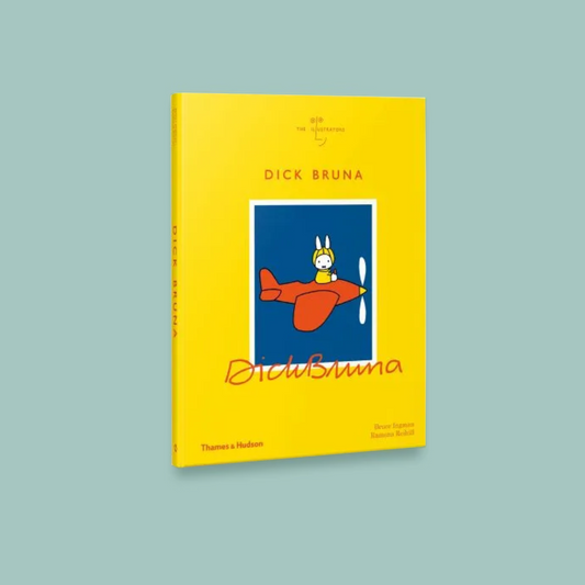 Book cover with a yellow background and a red airplane illustration, featuring the name Dick Bruna.