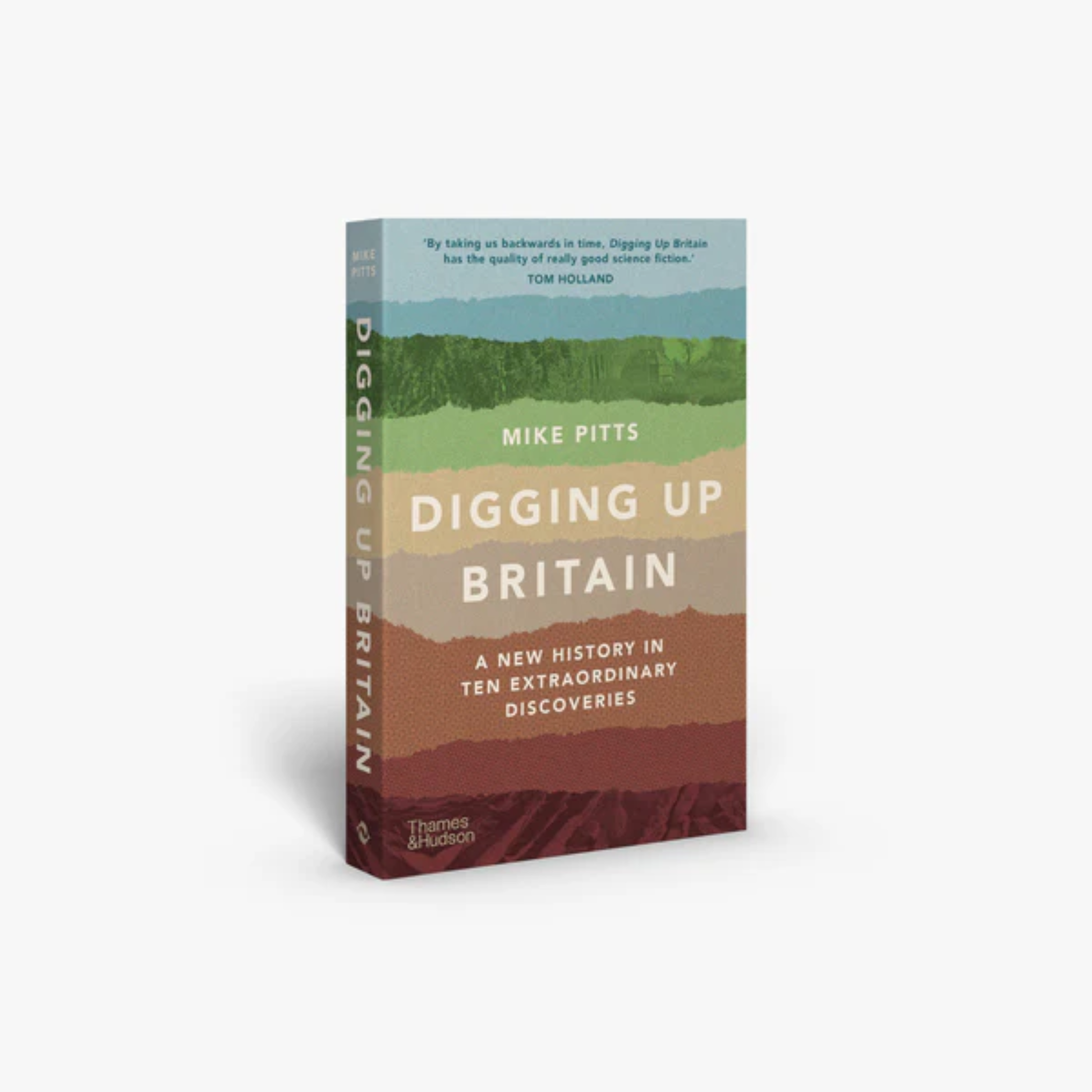 Digging up Britain book with a cover that looks like ground layers