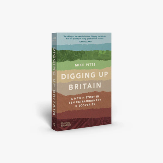 Digging up Britain book with a cover that looks like ground layers