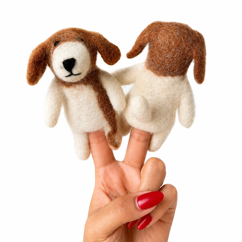 Dog Felt Finger Puppet