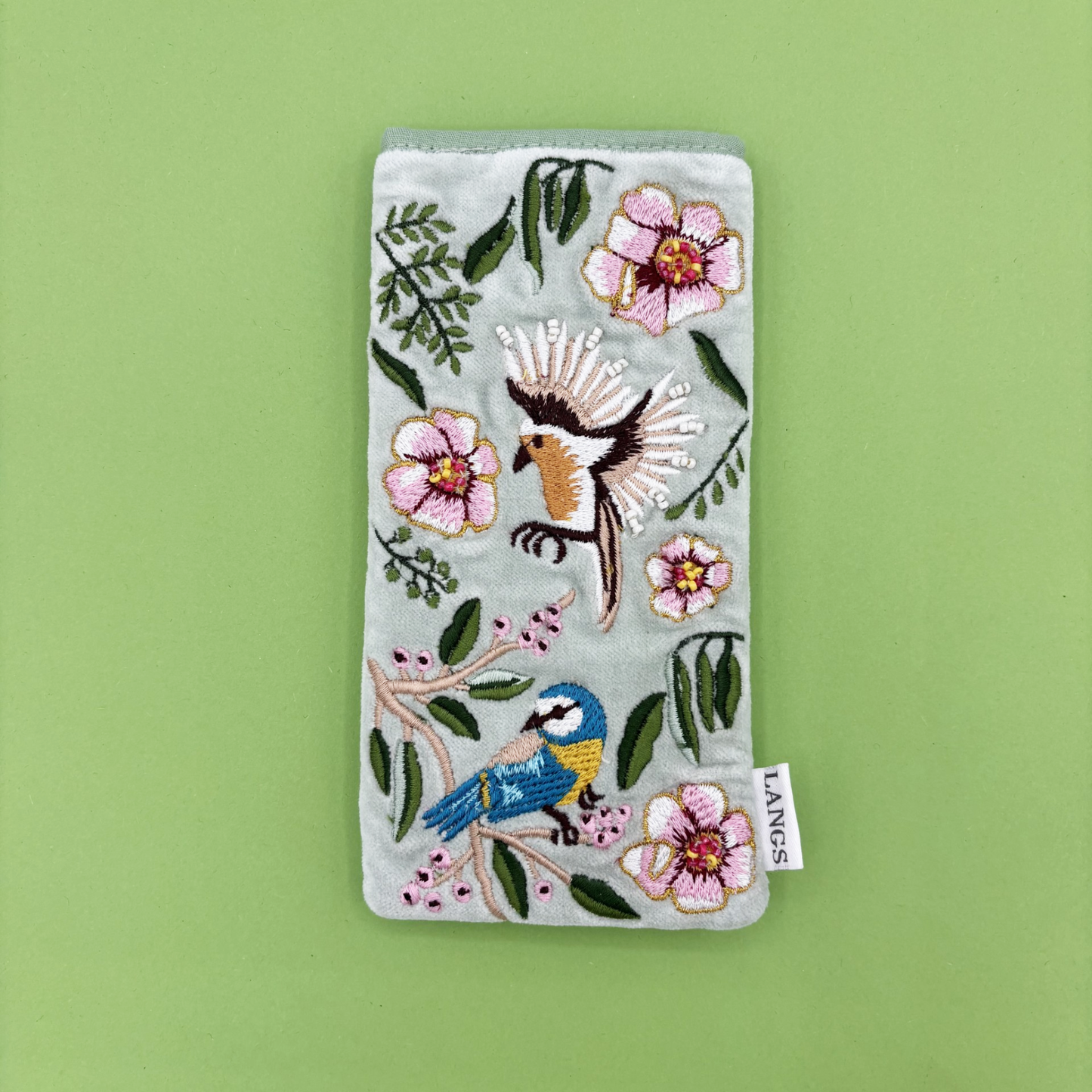 Floral Velvet Embroidered Glasses Case