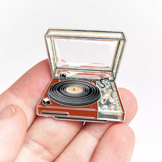 Vintage Record Player Enamel Pin