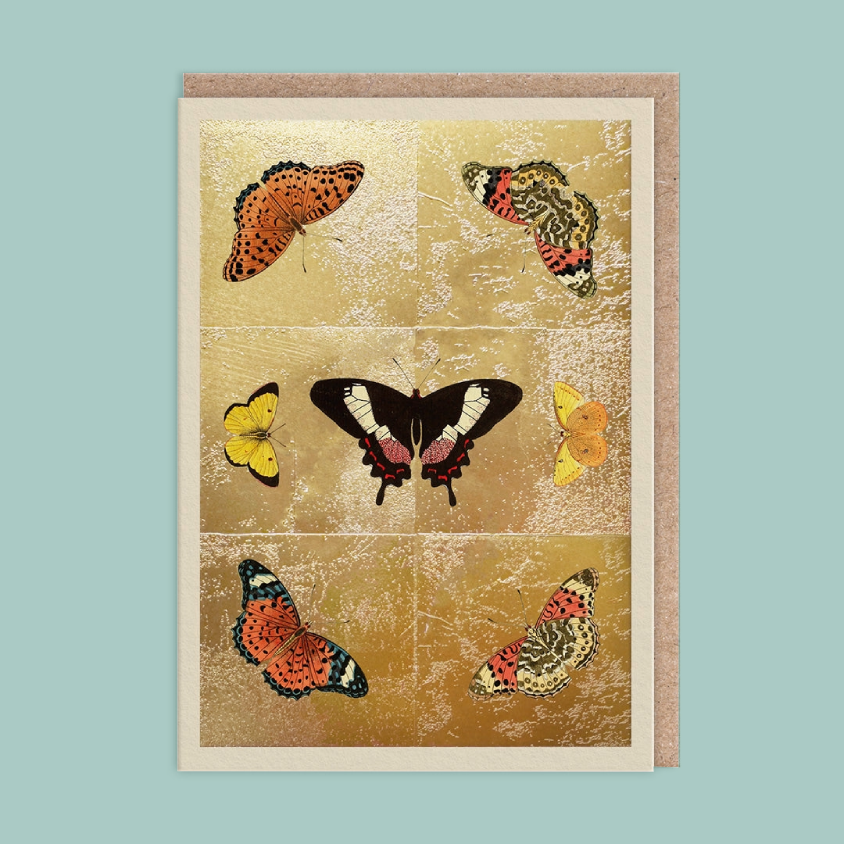 Gold Butterfly Greetings Card