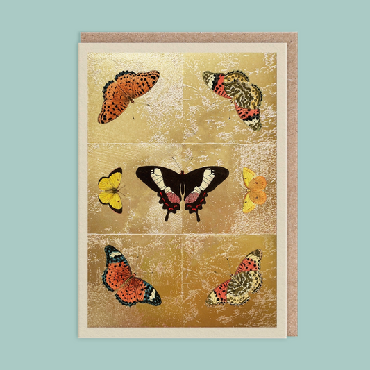 Gold Butterfly Greetings Card