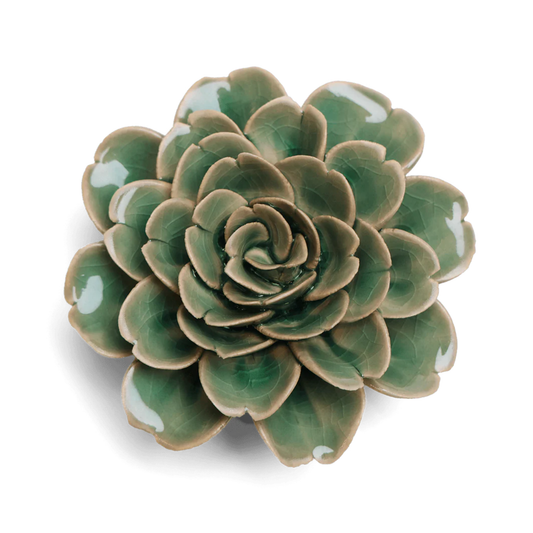 English Garden Ceramic Flower Pastel Green Tea Rose
