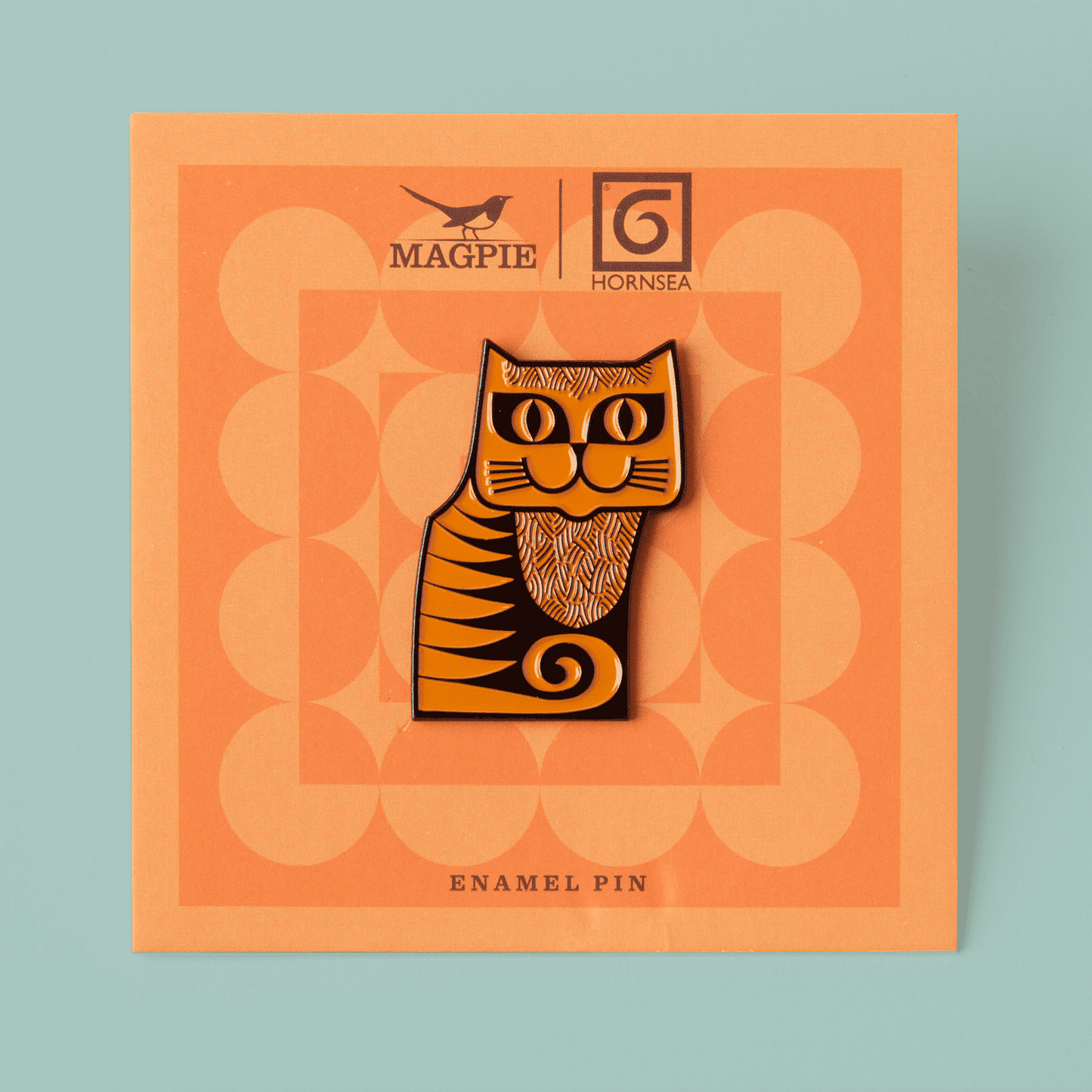 Magpie X Hornsea Cat Enamel Pin - Orange