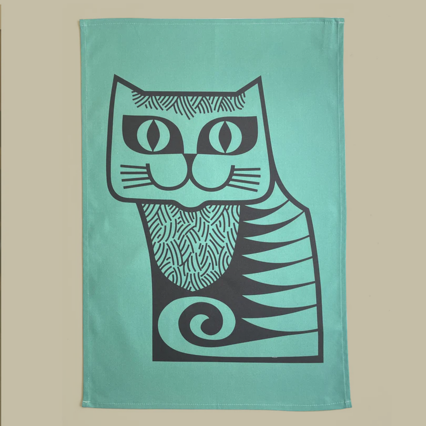 Magpie x Hornsea Cat Tea Towel - Teal