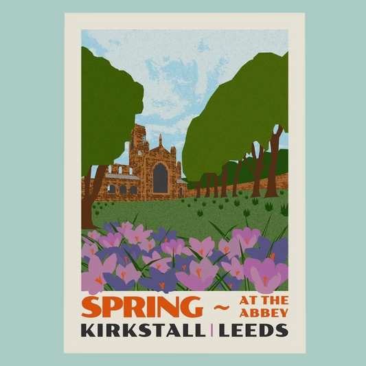 A3 digital print of an illustration of Kirkstall Abbey.